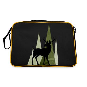 Hirsch - Retro Tasche - Schwarz/Gold - Hinten