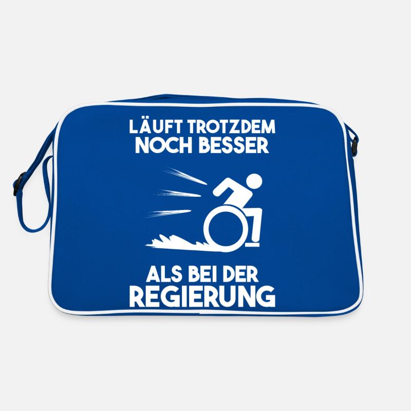 Rolllstuhlfahrer Spruch Regierung Geschenk Retro Tasche