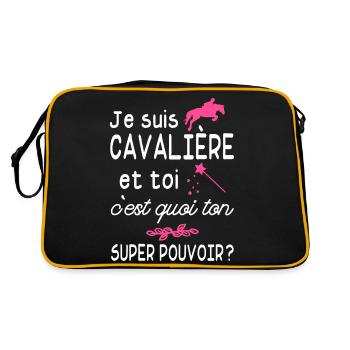 je suis cavalière / cadeau humour cavalière - Sac Retro - noir/or - Dos