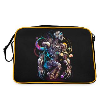 Robot fantastique dans le style Funk Art - Sac Retro - noir/or - Dos