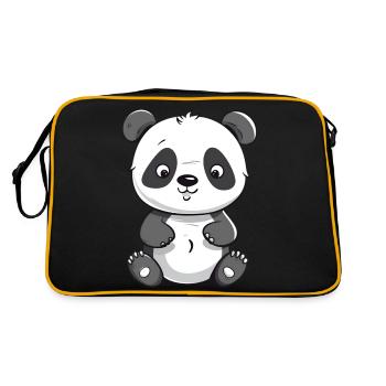 Bamboo Happiness Panda - Retro Bag - black/gold - Back
