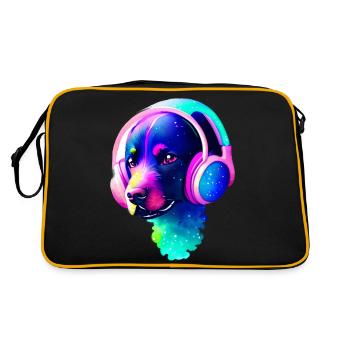 Labrador, propriétaire du chiot Labrador Retriever - Sac Retro - noir/or - Dos