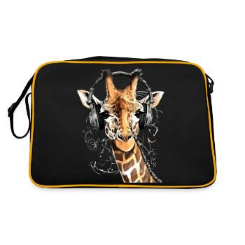 Jaz the audiophile giraffe - Retro Bag - black/gold - Back