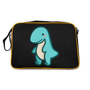 hugadino T-Rex, dino, mignon dinosaure - Sac Retro - noir/or - Dos
