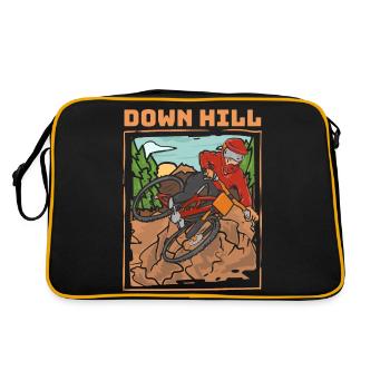 downhill vintage style downhill rider jumping - Retro Bag - black/gold - Back