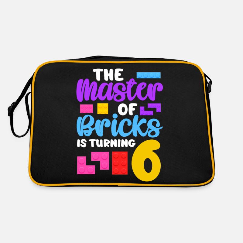 The master of bricks is turning 6 - Retro Tasche - Schwarz/Gold