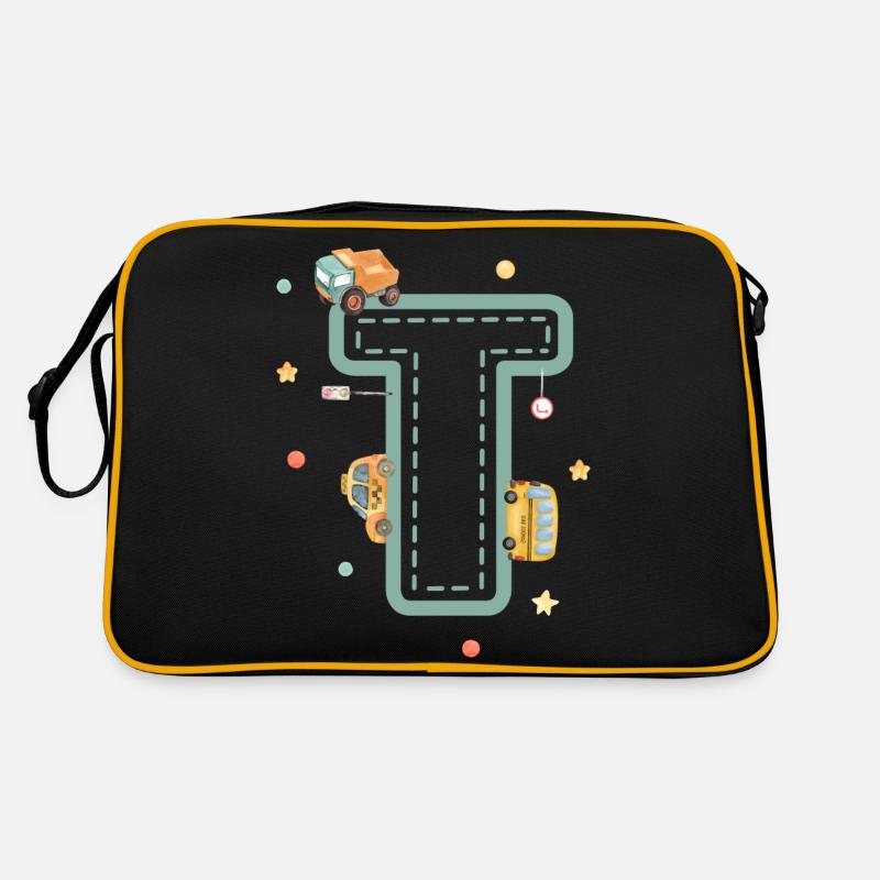 Letter t vehicle - personalized child gift Retro Bag
