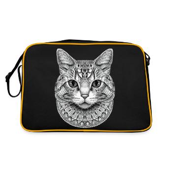 STYLIZED CAT MANDALA - Retro Bag - black/gold - Back