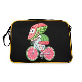 watermelon riding a bike - Sac Retro - noir/or - Dos
