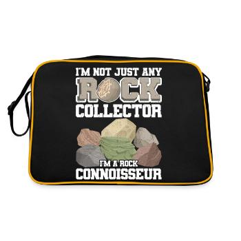 Geologie Steine Sammeln | Edelstein Stein Geschenk - Retro Tasche - Schwarz/Gold - Hinten
