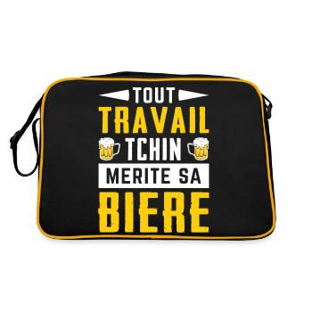 Tout travail Tchin mérite sa bière - Sac Retro - noir/or - Dos