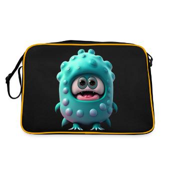 Joyeux Halloween mignon monstre marin langue effrayante - Sac Retro - noir/or - Dos