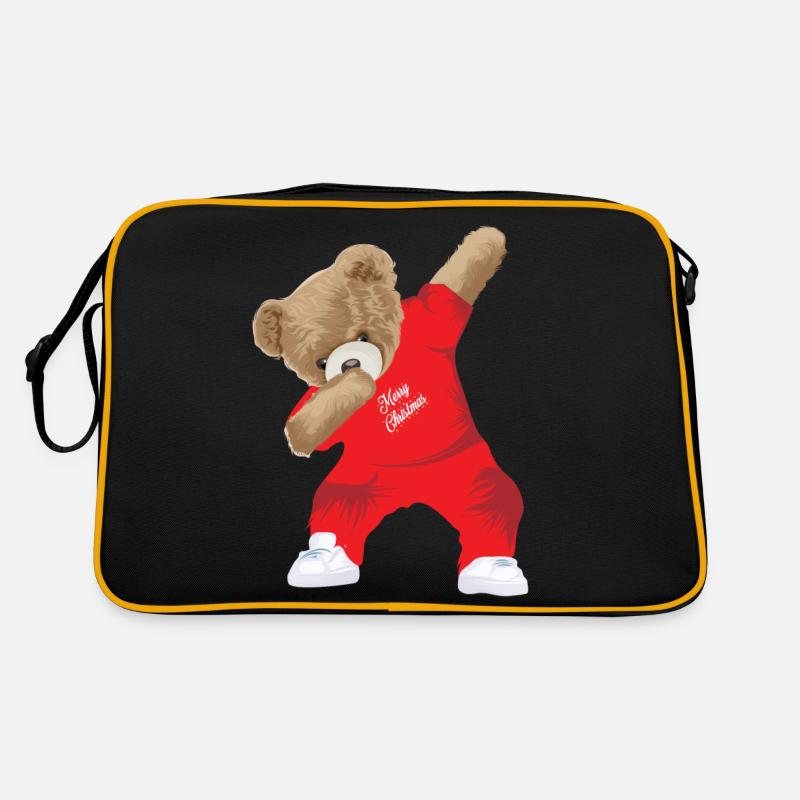 Dabbing Teddy - Retro Tasche - Schwarz/Gold