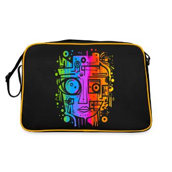 Graffiti Street Art Spray Vintage Stencil Retro - Retro Bag - black/gold - Back