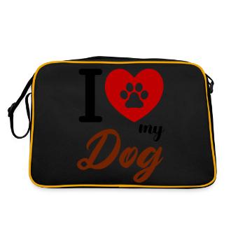 J’aime mon chien - Sac Retro - noir/or - Dos