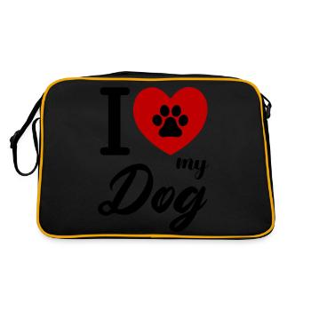 J’aime mon chien - Sac Retro - noir/or - Dos