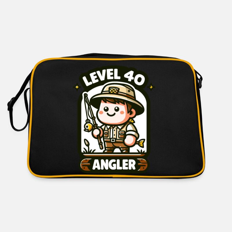40 Geburtstag Angler - Retro Tasche - Schwarz/Gold