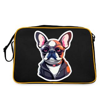Illustration de chien bouledogue français - Sac Retro - noir/or - Dos