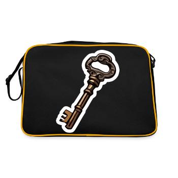 Clé / Serrure / Verrouillé / Sécurité - Sac Retro - noir/or - Dos