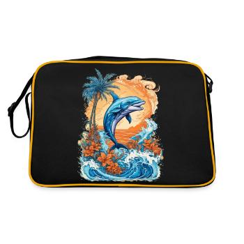 Drôle de dauphin - Sac Retro - noir/or - Dos