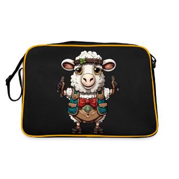 Lederhosen / Animal / Traditional costume / Tradition / Sheep - Retro Bag - black/gold - Back