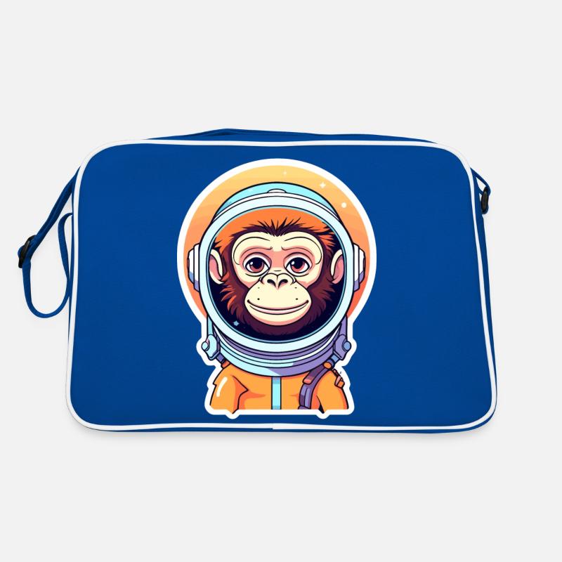 Monkey Astronaut Illustration Retro Bag