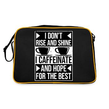 Je ne me lève pas et je brille, je caféine et j’espère blaguer - Sac Retro - noir/or - Dos