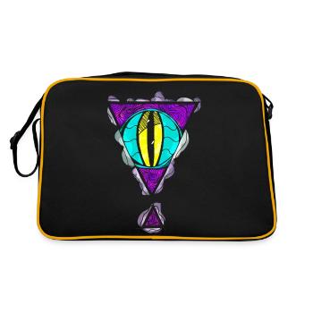 Alien Monster Eye with Triangle Dimensional Aperture - Retro Bag - black/gold - Back