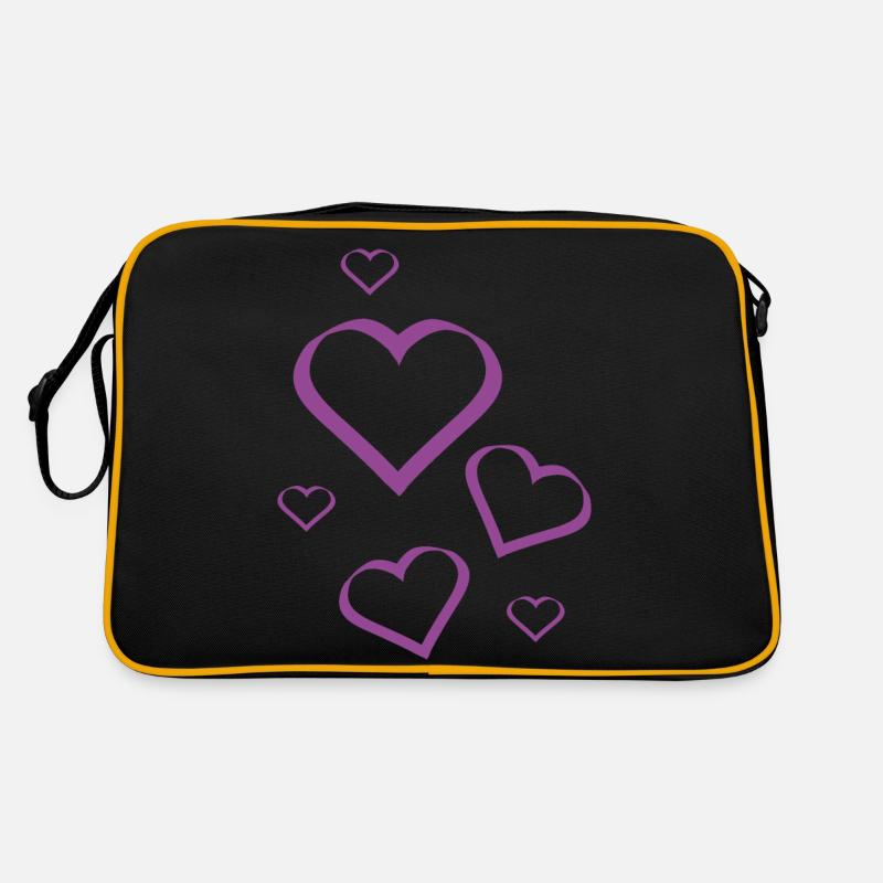 Heart Violet Violet Heart Pattern Violet Retro Bag