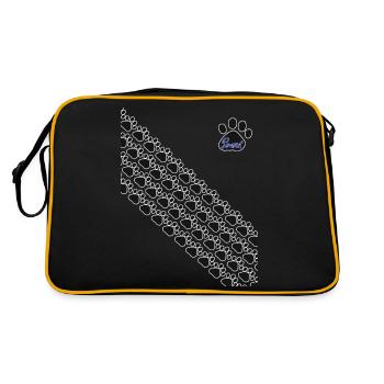 Pfoten Quer und Logo Peanut - Retro Tasche - Schwarz/Gold - Hinten
