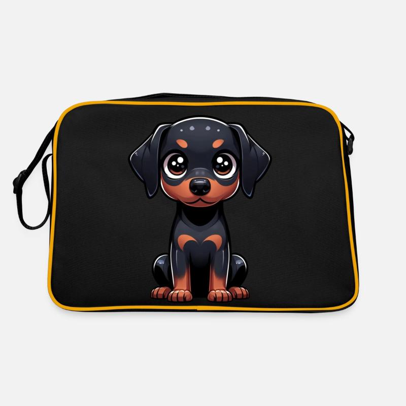 Illustration numérique de doberman mignon Sac Retro