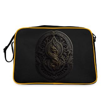 Mayan Black and Gold Monogram - Retro Bag - black/gold - Back