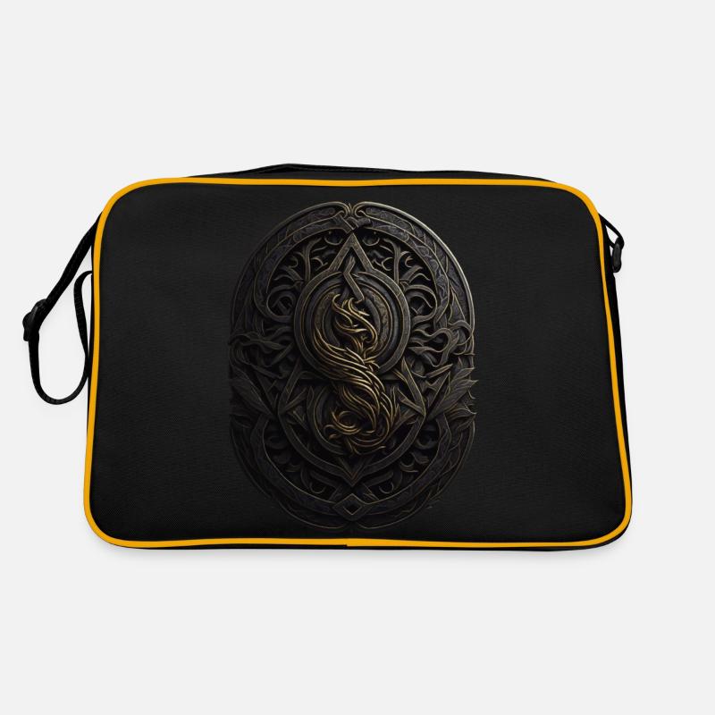 Mayan Black and Gold Monogram Retro Bag