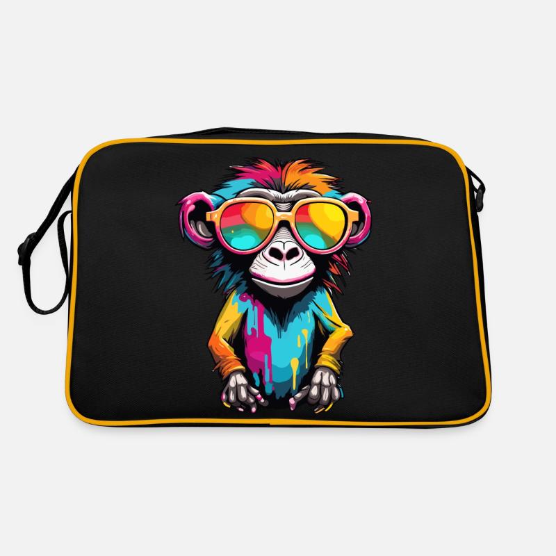 Monkey / Animal / Zoo / Babian / Wild / Comic Retro Bag