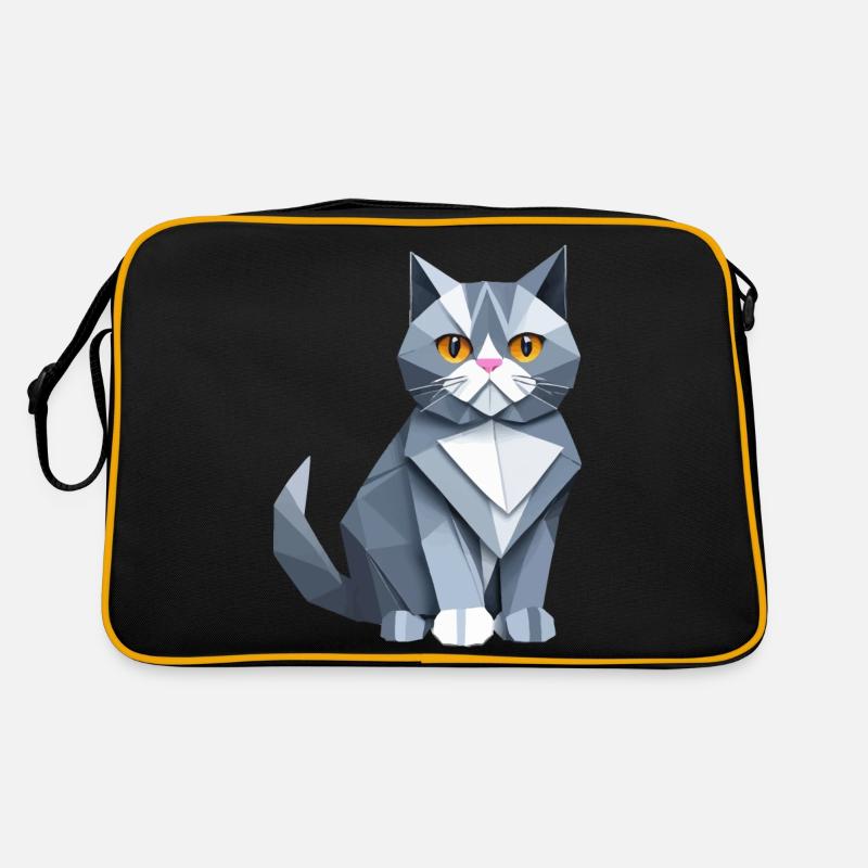 Britisch Kurzhaar Katze Origami Retro Tasche