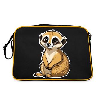 Suricate Illustration Mignonne - Sac Retro - noir/or - Dos