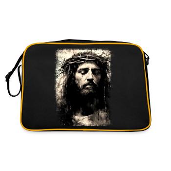jesus bible christian religion christian cross christian - Retro Bag - black/gold - Back