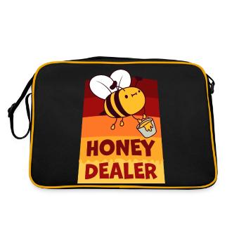 Honey Dealer Honey Merchant Cute Bees Beekeeper Quote - Retro Bag - black/gold - Back