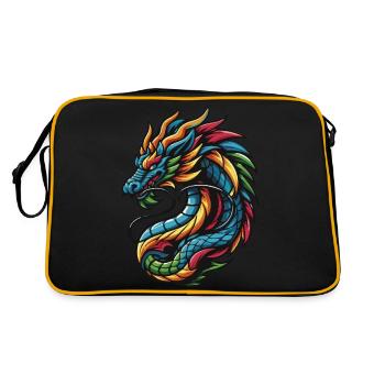 Colorful Chinese Dragon - Retro Bag - black/gold - Back