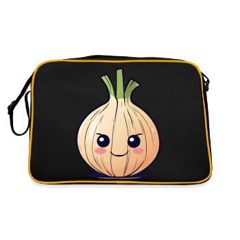 Freche Zwiebel - Retro Tasche - Schwarz/Gold - Hinten