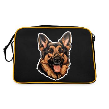 Tête de berger allemand - Sac Retro - noir/or - Dos
