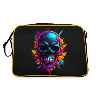 Skull - Retro Tasche - Schwarz/Gold - Hinten