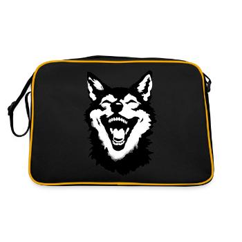 Laughing Wolf image - Laughing Wolf streetart - Retro Bag - black/gold - Back