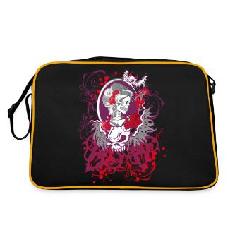 Dia de los Muertos - Retro Tasche - Schwarz/Gold - Hinten