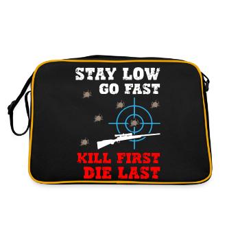 Rester bas, aller vite, tuer le premier, mourir, dernier tireur d’élite - Sac Retro - noir/or - Dos