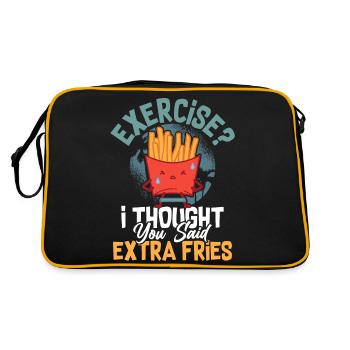 Extra Fries Over Exercise: A Foodie's Choice - Retro Tasche - Schwarz/Gold - Hinten