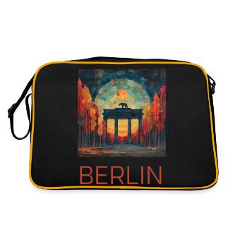Berlin Berlin Bear Brandenburg Gate - Retro Bag - black/gold - Back
