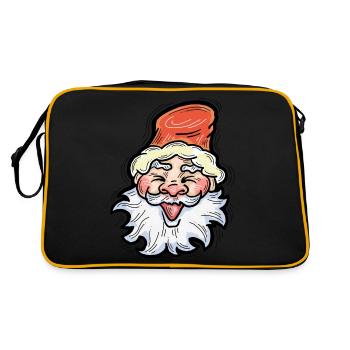 Weihnachtsmann - Retro Tasche - Schwarz/Gold - Hinten