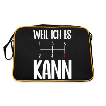 Manuelles statt automatisches Getriebe - Retro Tasche - Schwarz/Gold - Hinten