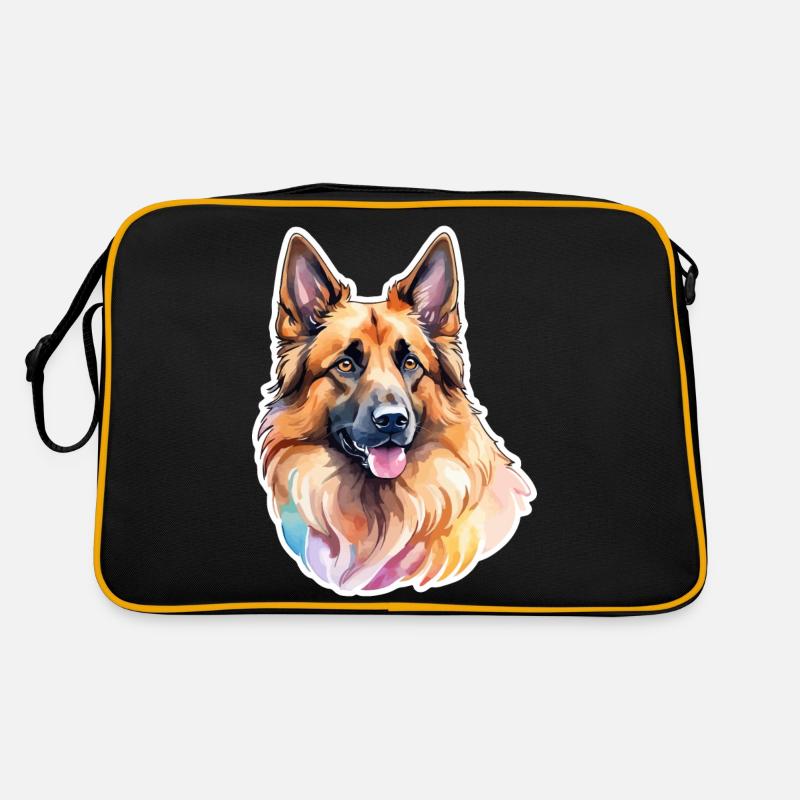 Aquarelle de chien de berger belge Sac Retro